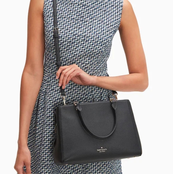 Kate Spade Set Leila Medium Triple Compartment Satchel with Wallet.Black.NWT - Picture 4 of 6